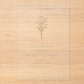 Gold Minimalistisch Botanisch Save the Date Acryleinladungen (Vorderseite)