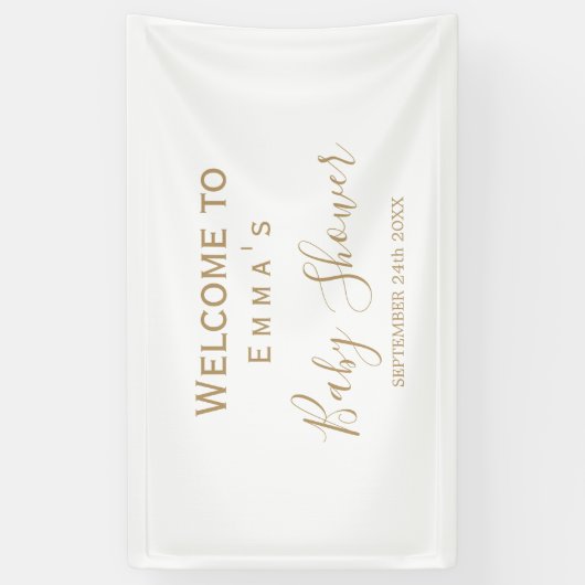 Gold Minimalistisch Brautparty Sign Banner (Vertikal)