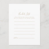 Gold Minimalistisch Bucket List Cards Postkarte (Vorderseite)