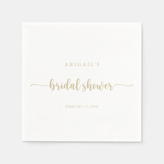 Gold Minimalistisch Calligraphy Brautparty Napkins Serviette (Vorderseite)