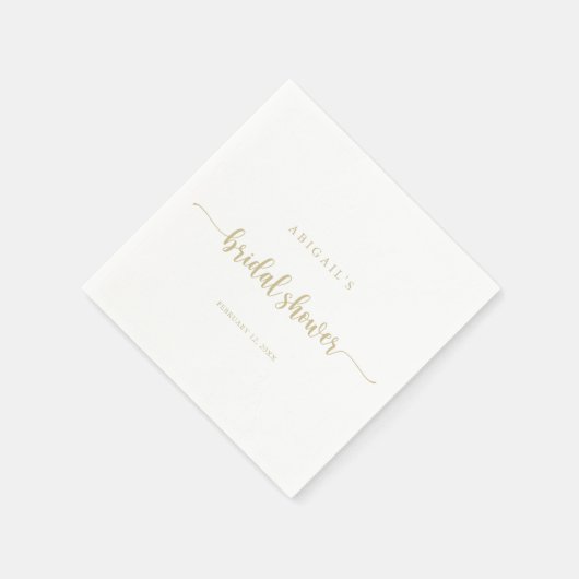 Gold Minimalistisch Calligraphy Brautparty Napkins Serviette (Ecke)