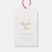 Gold Minimalistisch Calligraphy Wedding Vielen Dan Geschenkanhänger (Vorderseite)