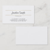 Gold Minimalistisch Design Luxus Kalligrafie Schli Visitenkarte (Vorne/Hinten)