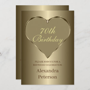 Gold Minimalistisch Heart Birthday Einladung