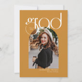 Gold Minimalistisch Modern 5 Arch Foto Abschluss Einladung (Vorderseite)