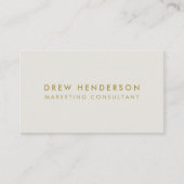 Gold Minimalistisch | Modernes Elegant Stilvoll gr Visitenkarte (Vorderseite)