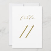 Gold Minimalistisch Script Wedding Tischnummer 11 (Vorderseite)