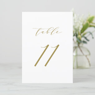 Gold Minimalistisch Script Wedding Tischnummer 11