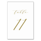 Gold Minimalistisch Script Wedding Tischnummer 11 (Rückseite)