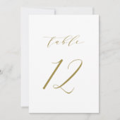 Gold Minimalistisch Script Wedding Tischnummer 12 (Vorderseite)