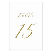 Gold Minimalistisch Script Wedding Tischnummer 15 (Rückseite)