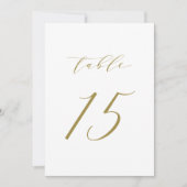 Gold Minimalistisch Script Wedding Tischnummer 15 (Vorderseite)