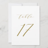 Gold Minimalistisch Script Wedding Tischnummer 17 (Rückseite)