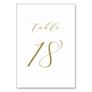 Gold Minimalistisch Script Wedding Tischnummer 18