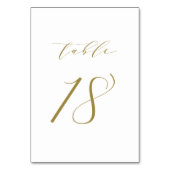 Gold Minimalistisch Script Wedding Tischnummer 18 (Rückseite)