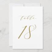 Gold Minimalistisch Script Wedding Tischnummer 18 (Vorderseite)