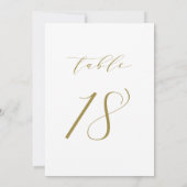 Gold Minimalistisch Script Wedding Tischnummer 18 (Rückseite)