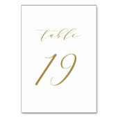 Gold Minimalistisch Script Wedding Tischnummer 19 (Vorderseite)