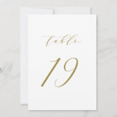 Gold Minimalistisch Script Wedding Tischnummer 19 (Rückseite)