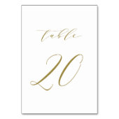 Gold Minimalistisch Script Wedding Tischnummer 20 (Rückseite)