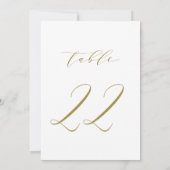 Gold Minimalistisch Script Wedding Tischnummer 22 (Rückseite)