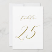 Gold Minimalistisch Script Wedding Tischnummer 25 (Rückseite)