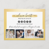 Gold Minimalistisch Stylist Business Marketing Fot Postkarte (Rückseite)