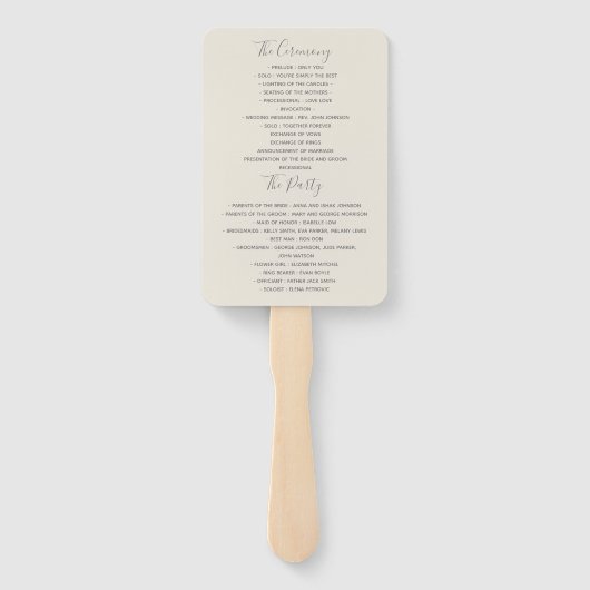 Gold Minimalistisch Wedding Program Fächer (Rückseite)