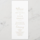Gold Minimalistisch Wedding Program Programm (Vorderseite)