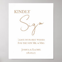 Gold Minimalistische Hochzeitsabonnierung Poster P