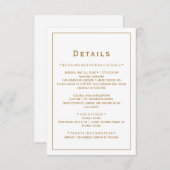 Gold Minimalistische Hochzeitskarte Begleitkarte (Vorne/Hinten)