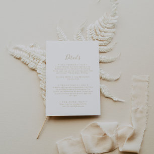 Gold Minimalistische Hochzeitskarte Begleitkarte