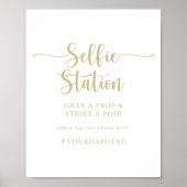 Gold Minimalistische Kalligrafie-Selfo-Station-Zei Poster (Vorne)