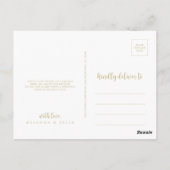 Gold Minimalistische Kalligraphie Vielen Dank Post Postkarte (Rückseite)