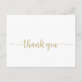 Gold Minimalistische Kalligraphie Vielen Dank Post Postkarte (Vorderseite)