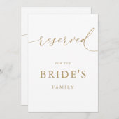 Gold Minimalistische moderne Hochzeitsfeier reserv (Vorne/Hinten)