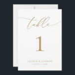 Gold Minimalistische moderne Hochzeitsveranstaltun<br><div class="desc">(**BITTE BEACHTEN SIE: Um zu bestellen,  passen Sie einfach Ihre Tischnummer (und Name/Datum) an und fügen Sie jede Nummer einzeln in Ihren Warenkorb ein. Dann Karo raus,  sobald du fertig bist.) Schön,  elegant,  modern und minimalistisch,  Tischnummer-Karte. Vollständig anpassbar mit Ihren Namen (oder Ereignisname) und Datum.</div>