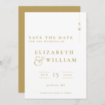 Gold Minimalistische Monogram-Hochzeit