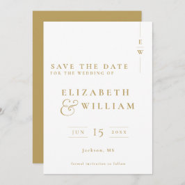Gold Minimalistische Monogram-Hochzeit Save The Date