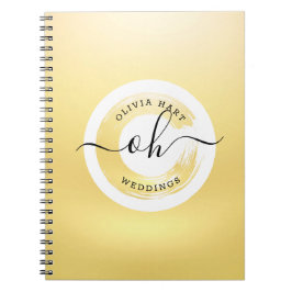 Gold Minimalistische Personalisierte Logos Elegant Notizblock