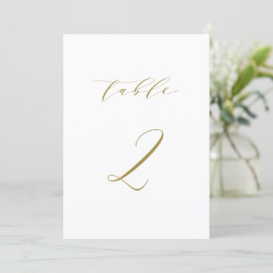 Gold Minimalistische Script-Hochzeit Tischnummer 2