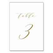 Gold Minimalistische Script-Hochzeit Tischnummer 3 (Rückseite)