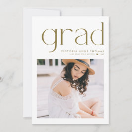 Gold Minimalistische Typografie Foto Abschluss Ankündigung