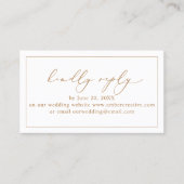 Gold Minimalistische Wedding Website RSVP Card Visitenkarte (Vorderseite)