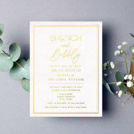 Gold Minimalistisches elegantes Brautparty Folie Einladungspostkarte