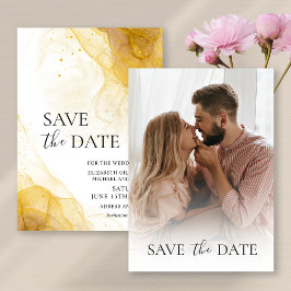 Gold Minimalistisches Foto Save the Date Einladung