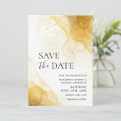 Gold Minimalistisches Foto Save the Date Einladung (Stehend Vorderseite)