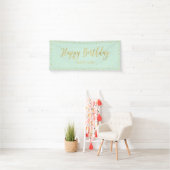 Gold & Mint Happy Birthday Party Banner (Insitu)