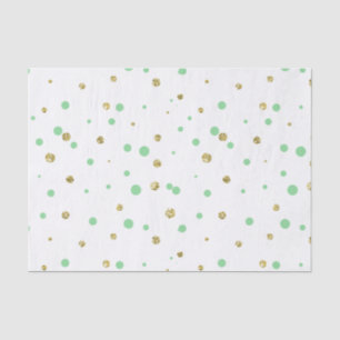 Gold Mint Imitate Glitzer Confetti Dots Seidenpapier