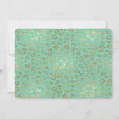 Gold Mint Ombre Leopard Print Geburtstag Einladung (Rückseite)